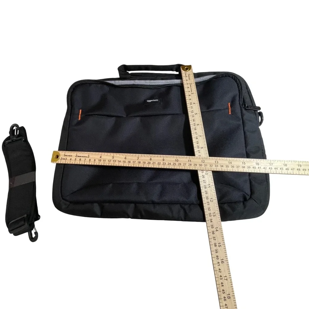 Amazon‎ Basics Black Laptop Bag Messenger Briefcase Shoulder Strap Padded